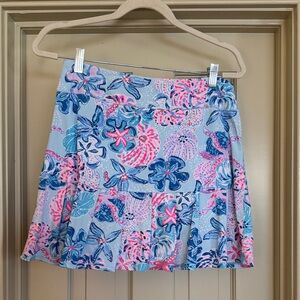 Lilly Pulitzer Light Blue and Coral Pink Luxletic Skort